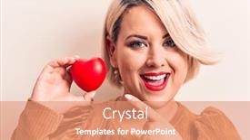  Presentation with plastic - Audience pleasing presentation theme consisting of young-beautiful-blonde-plus-size backdrop and a coral colored foreground