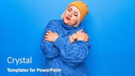  Presentation with confident love - Presentation theme with young-beautiful-blonde-plus-size background and a teal colored foreground