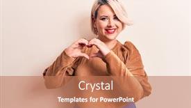  Presentation with heart hands - Presentation theme enhanced with young-beautiful-blonde-plus-size background and a coral colored foreground