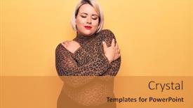  Presentation with self care - Beautiful PPT layouts featuring young-beautiful-blonde-plus-size backdrop and a gold colored foreground