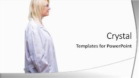 Presentation with beautiful young woman getting face - Beautiful slide set featuring young beautiful blonde professional woman backdrop and a  colored foreground