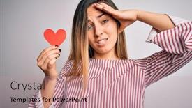  Presentation with romantic - PPT theme enhanced with young-beautiful-blonde-romantic-woman background and a coral colored foreground