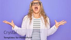  Presentation with mad scientist - PPT layouts having young-beautiful-blonde-scientist-woman background and a light blue colored foreground