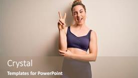  Presentation with victory sport - Amazing presentation design having young-beautiful-blonde-sportswoman-doing backdrop and a coral colored foreground