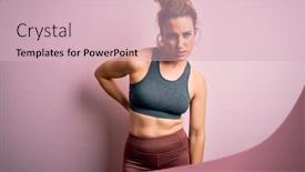  Presentation with back pain - PPT theme enhanced with young-beautiful-blonde-sportswoman-doing background and a lemonade colored foreground