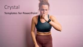  Presentation with health care - Presentation theme featuring young-beautiful-blonde-sportswoman-doing background and a lemonade colored foreground