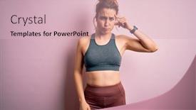  Presentation with acne - Audience pleasing slide set consisting of young-beautiful-blonde-sportswoman-doing backdrop and a soft green colored foreground