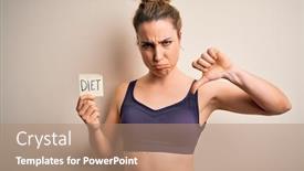  Presentation with negative - Amazing presentation design having young-beautiful-blonde-sportswoman-wearing backdrop and a coral colored foreground