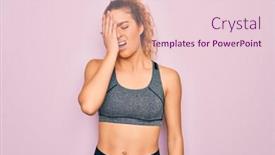  Presentation with face pain - Theme having young-beautiful-blonde-sportswoman background and a lemonade colored foreground