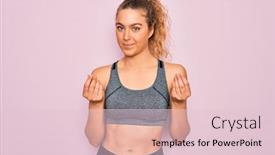  Presentation with payment - Audience pleasing presentation design consisting of young-beautiful-blonde-sportswoman backdrop and a lemonade colored foreground