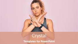  Presentation with coral reefs blue water beautiful sky - Audience pleasing presentation design consisting of young-beautiful-blonde-sportswoman backdrop and a coral colored foreground