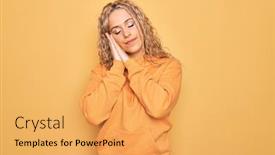  Presentation with sporty - Slide set enhanced with young-beautiful-blonde-sporty-woman background and a yellow colored foreground