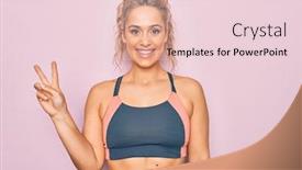  Presentation with victory sport - Presentation consisting of young-beautiful-blonde-sporty-woman background and a lemonade colored foreground