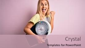  Presentation with sporty - Audience pleasing slides consisting of young-beautiful-blonde-sporty-woman backdrop and a soft green colored foreground