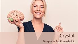  Presentation with brain memory - Cool new slide deck with young-beautiful-blonde-woman-asking backdrop and a lemonade colored foreground