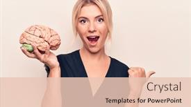  Presentation with brain memory - Audience pleasing slide deck consisting of young-beautiful-blonde-woman-asking backdrop and a lemonade colored foreground