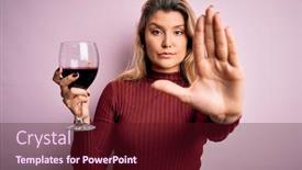  Presentation with defense - Presentation enhanced with young-beautiful-blonde-woman-drinking background and a wine colored foreground
