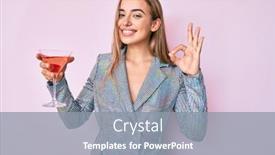  Presentation with drinking alcohol - Colorful slide deck enhanced with young-beautiful-blonde-woman-drinking backdrop and a gray colored foreground