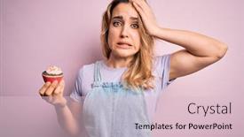  Presentation with shame - Presentation featuring young-beautiful-blonde-woman-eatimg background and a lemonade colored foreground