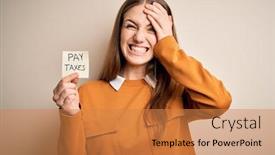  Presentation with government - Slides consisting of young-beautiful-blonde-woman-holding background and a coral colored foreground