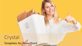  Presentation with bin - Slide set featuring young-beautiful-blonde-woman-holding background and a lemonade colored foreground