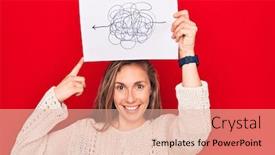  Presentation with chaos - Presentation design enhanced with young-beautiful-blonde-woman-holding background and a lemonade colored foreground