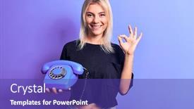  Presentation with blonde holds a magnifying glass - Amazing presentation having young-beautiful-blonde-woman-holding backdrop and a violet colored foreground