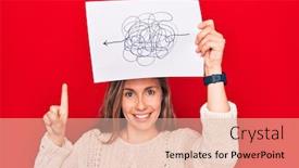  Presentation with chaos - Theme having young-beautiful-blonde-woman-holding background and a lemonade colored foreground