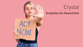  Presentation with defense - Cool new theme with young-beautiful-blonde-woman-holding backdrop and a coral colored foreground