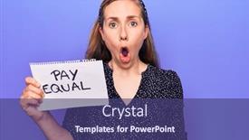  Presentation with protest - Theme consisting of young-beautiful-blonde-woman-holding background and a violet colored foreground