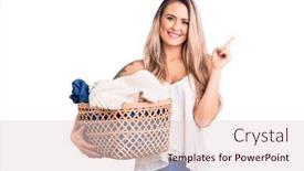  Presentation with number - Presentation theme with young-beautiful-blonde-woman-holding background and a lemonade colored foreground