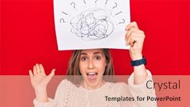  Presentation with chaos - Presentation design consisting of young-beautiful-blonde-woman-holding background and a lemonade colored foreground