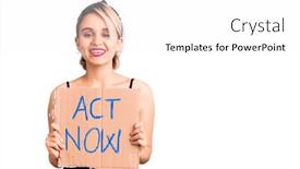  Presentation with now - Colorful PPT theme enhanced with young-beautiful-blonde-woman-holding backdrop and a white colored foreground
