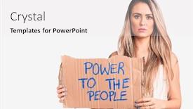  Presentation with attitude - Amazing PPT layouts having young-beautiful-blonde-woman-holding backdrop and a white colored foreground