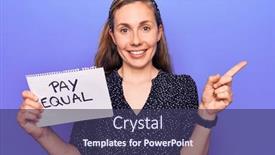  Presentation with pay - Slide deck consisting of young-beautiful-blonde-woman-holding background and a tawny brown colored foreground