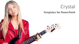  Presentation with attitude - PPT theme with young-beautiful-blonde-woman-playing background and a white colored foreground