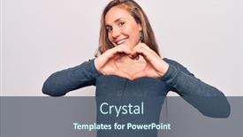  Presentation with hands heart - Presentation design having young-beautiful-blonde-woman-standing background and a ocean colored foreground