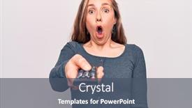  Presentation with television - Presentation design having young-beautiful-blonde-woman-using background and a ocean colored foreground