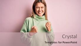  Presentation with wool - PPT theme featuring young-beautiful-blonde-woman-wearing background and a  colored foreground