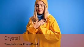  Presentation with blue eyes - Amazing slide deck having young-beautiful-blonde-woman-wearing backdrop and a gold colored foreground