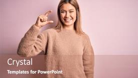  Presentation with wool - PPT layouts having young-beautiful-blonde-woman-wearing background and a coral colored foreground