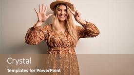  Presentation with lactation young woman breastfeeding - Audience pleasing slide deck consisting of young-beautiful-blonde-woman-wearing backdrop and a coral colored foreground