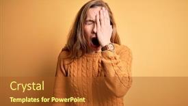  Presentation with face pain - Beautiful slide set featuring young-beautiful-blonde-woman-wearing backdrop and a tawny brown colored foreground