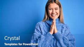 Presentation with winter blue - Beautiful theme featuring young-beautiful-blonde-woman-wearing backdrop and a ocean colored foreground