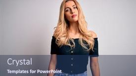  Presentation with simple - Presentation theme enhanced with young-beautiful-blonde-woman-wearing background and a ocean colored foreground