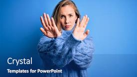  Presentation with railroad crossing railroad crossing sign - Audience pleasing slide set consisting of young-beautiful-blonde-woman-wearing backdrop and a ocean colored foreground