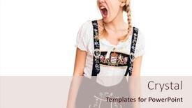  Presentation with oktoberfest - Slide deck having young-beautiful-blonde-woman-wearing background and a lemonade colored foreground