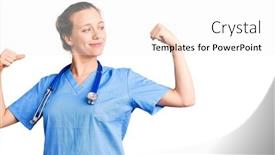  Presentation with fitness - Colorful slide set enhanced with young-beautiful-blonde-woman-wearing backdrop and a sky blue colored foreground