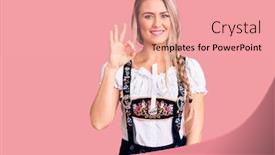  Presentation with oktoberfest - Cool new presentation design with young-beautiful-blonde-woman-wearing backdrop and a coral colored foreground