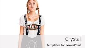  Presentation with oktoberfest - Presentation theme consisting of young-beautiful-blonde-woman-wearing background and a white colored foreground